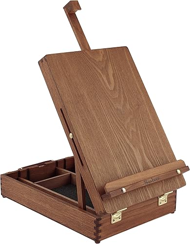 Soho Urban Artist - Caja de bocetos y caballete de mesa, portátil, multimedia, ángulo ajustable con compartimentos de almacenamiento, acabado de