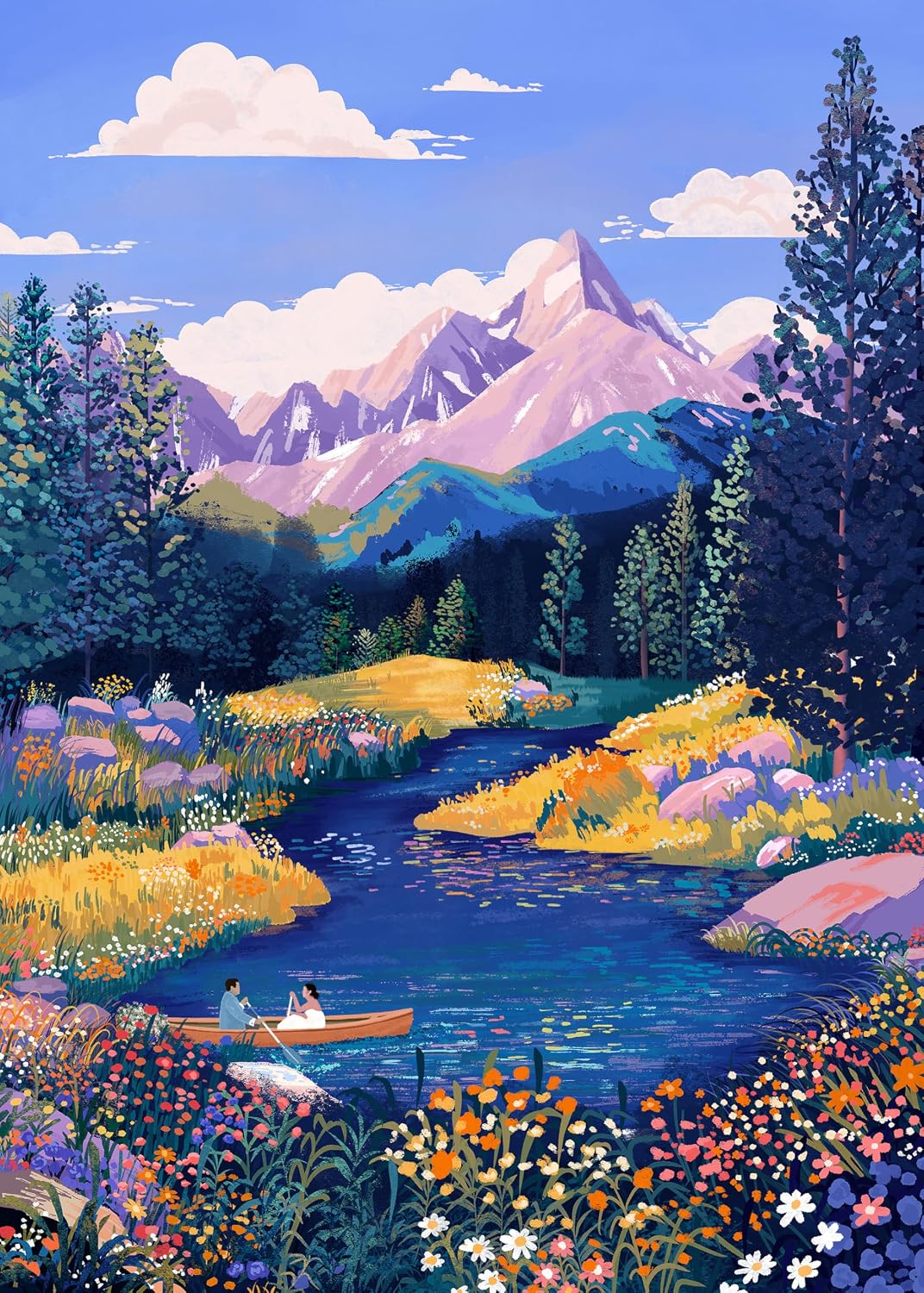 Jigsaw Puzzle 1000 Pieces for Adult Snow Mountains and Rivers Jigsaw Puzzle