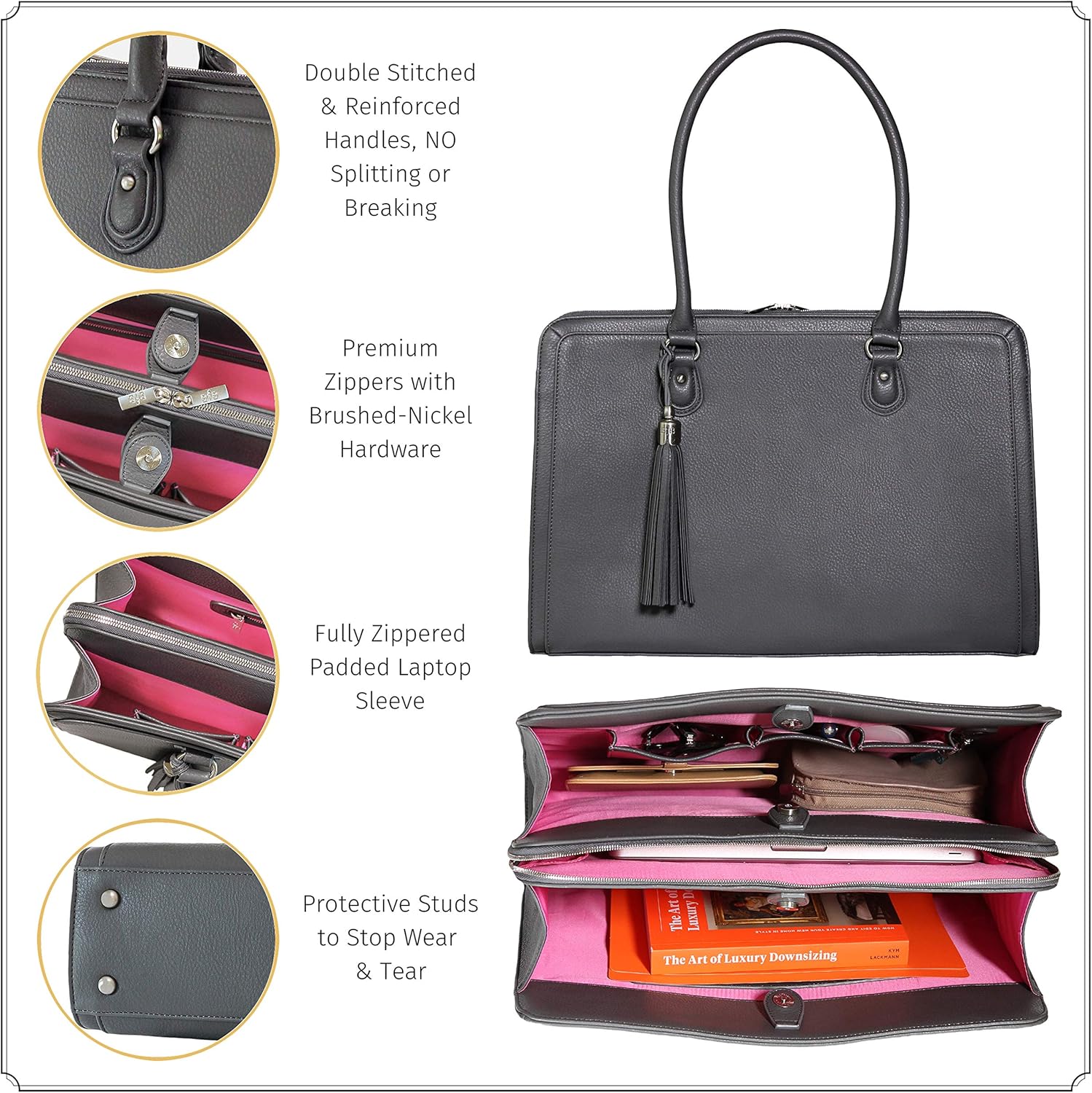 Best Cyber Monday 🔥 Laptop Bag for Women - 17 inch Handmade Luxury Computer Briefcase Shoulder Tote