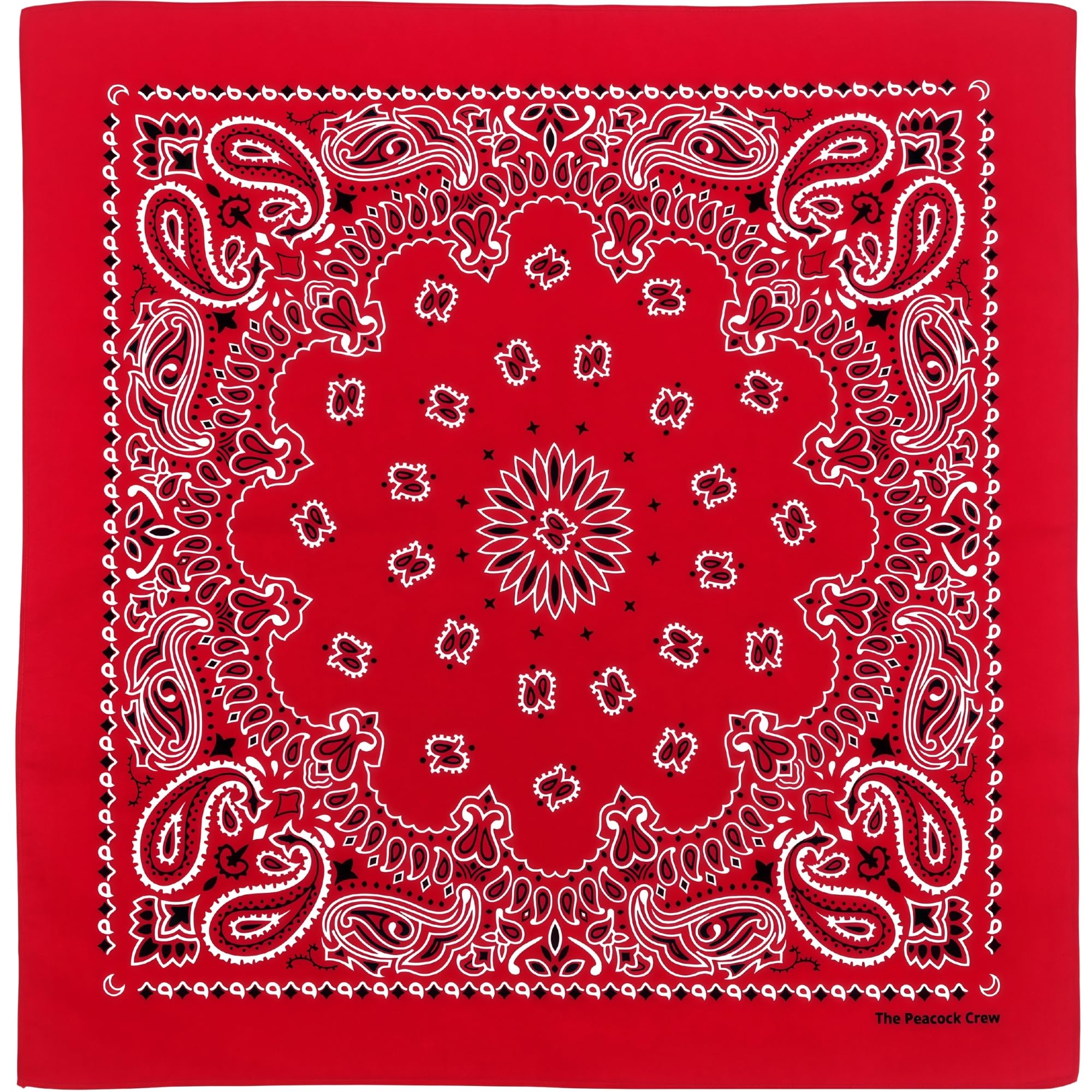 The Peacock Crew Premium Soft Cotton Designer Bandana for Men and Women 22x22 in