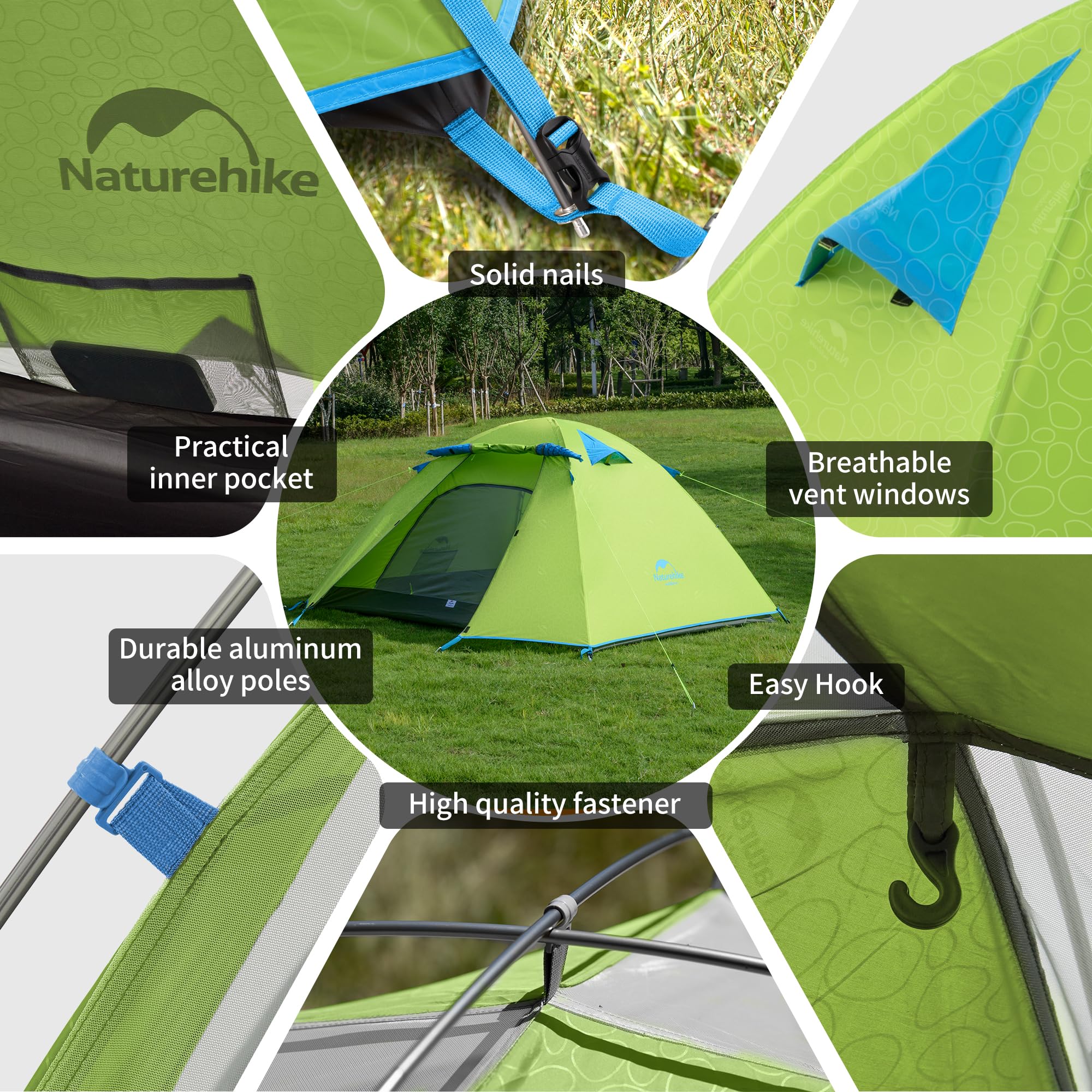 Naturehike Profi Series Namiot 2 Osoby Wodoodporny Ultra Lekki 3-4 Pory Roku PU3000mm 2.1kg Kompaktowy Camping Wspinaczka Rower Trekking