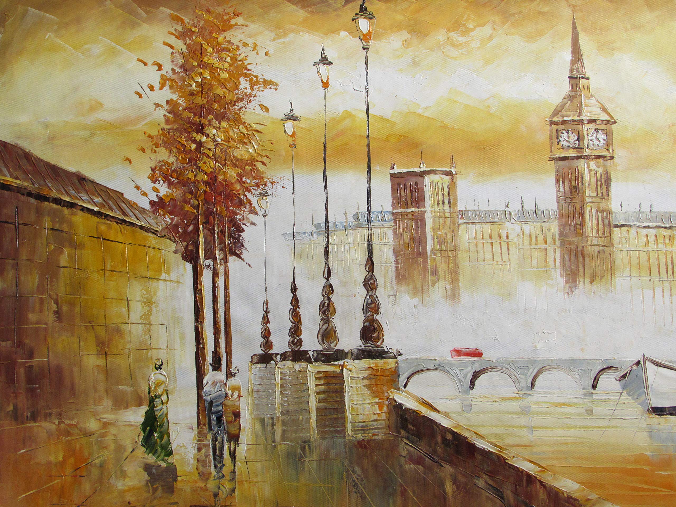 Peinture à l'huile Vieille Londres 50x60 cm pour salon