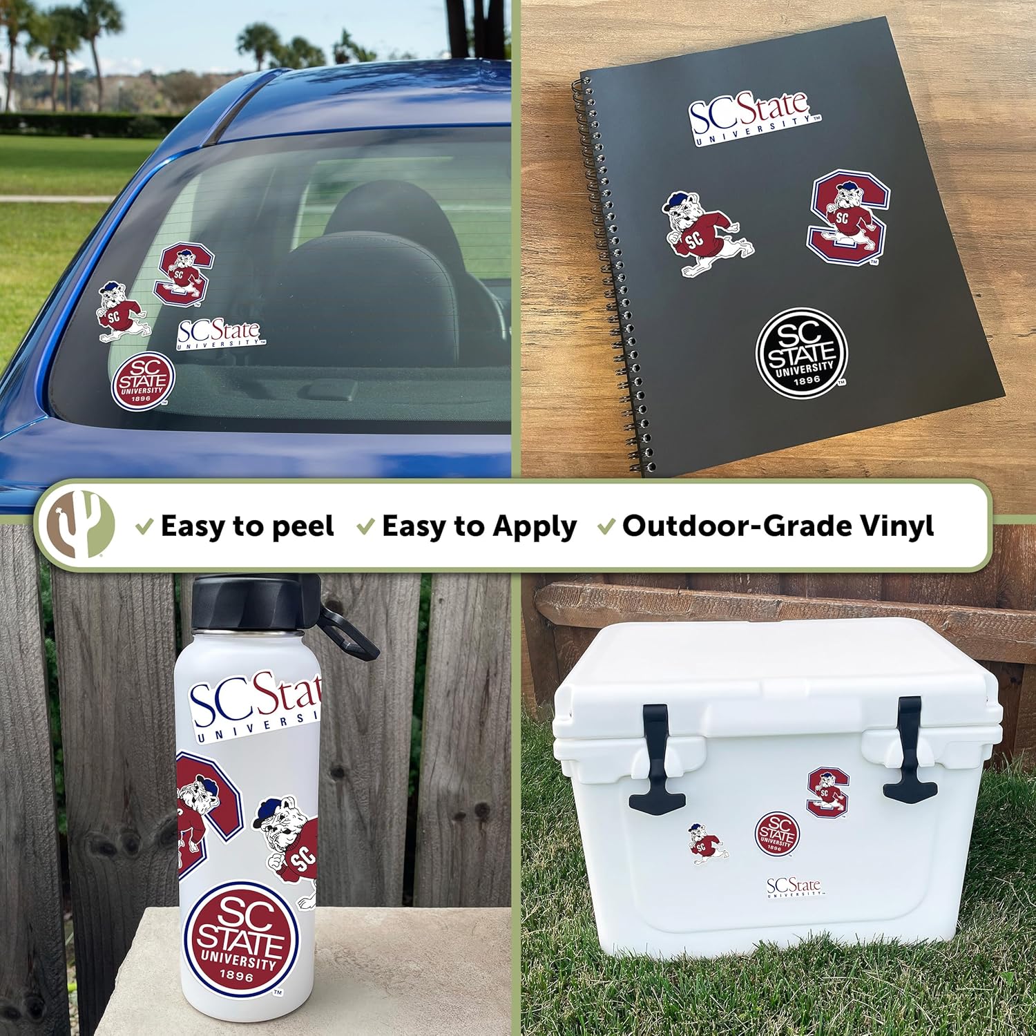 Desert Cactus South Carolina State University Sticker S Bulldogs Vinyl Decals Laptop Water Bottle Car Scrapbook Sheet T2 (Type 2) - Image 2