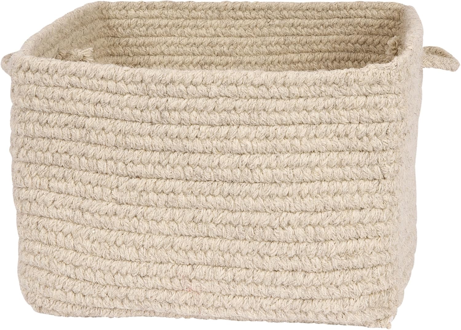 Colonial Mills Chunky Natural Wool Basket, Light Gray, 12x12x8