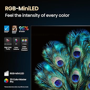 Hisense 100-Inch Premium UX Series RGB-MiniLED 4K UHD HDR Google Smart TV(100UX, 2025) - RGB MiniLED, Up to 8000 nits, 3D Color Master Pro, Native 165Hz Panel, 6.2.2 CineStage X