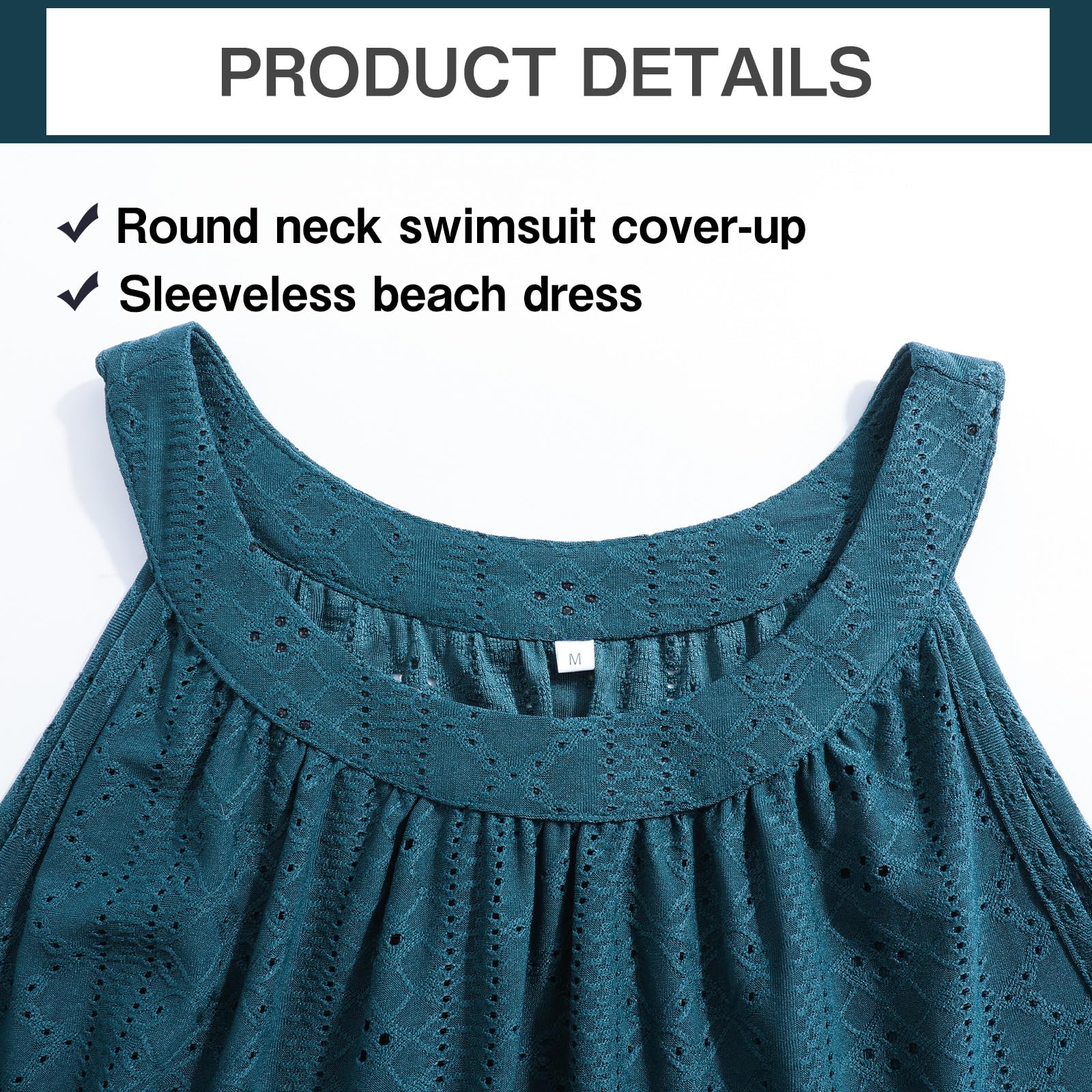 Zetieny Copricostume Donna Vestito Mare Casual Abito da Spiaggia Bikini Cover Up Estivi Senza Maniche Corte Spiaggia Vestiti da Vacanza Beachwear Beach Dress