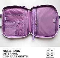 Vista 2 de DEHITE Bible Cover Case for Women – Floral Black Bible Bag Carrying Case – Messenger Bag Violeta