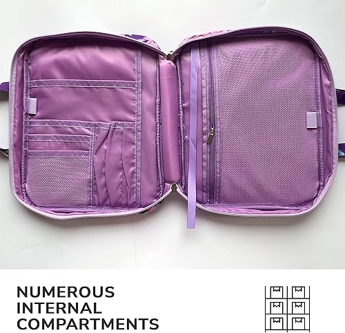 Miniatura 2 de DEHITE Bible Cover Case for Women – Floral Black Bible Bag Carrying Case – Messenger Bag Violeta