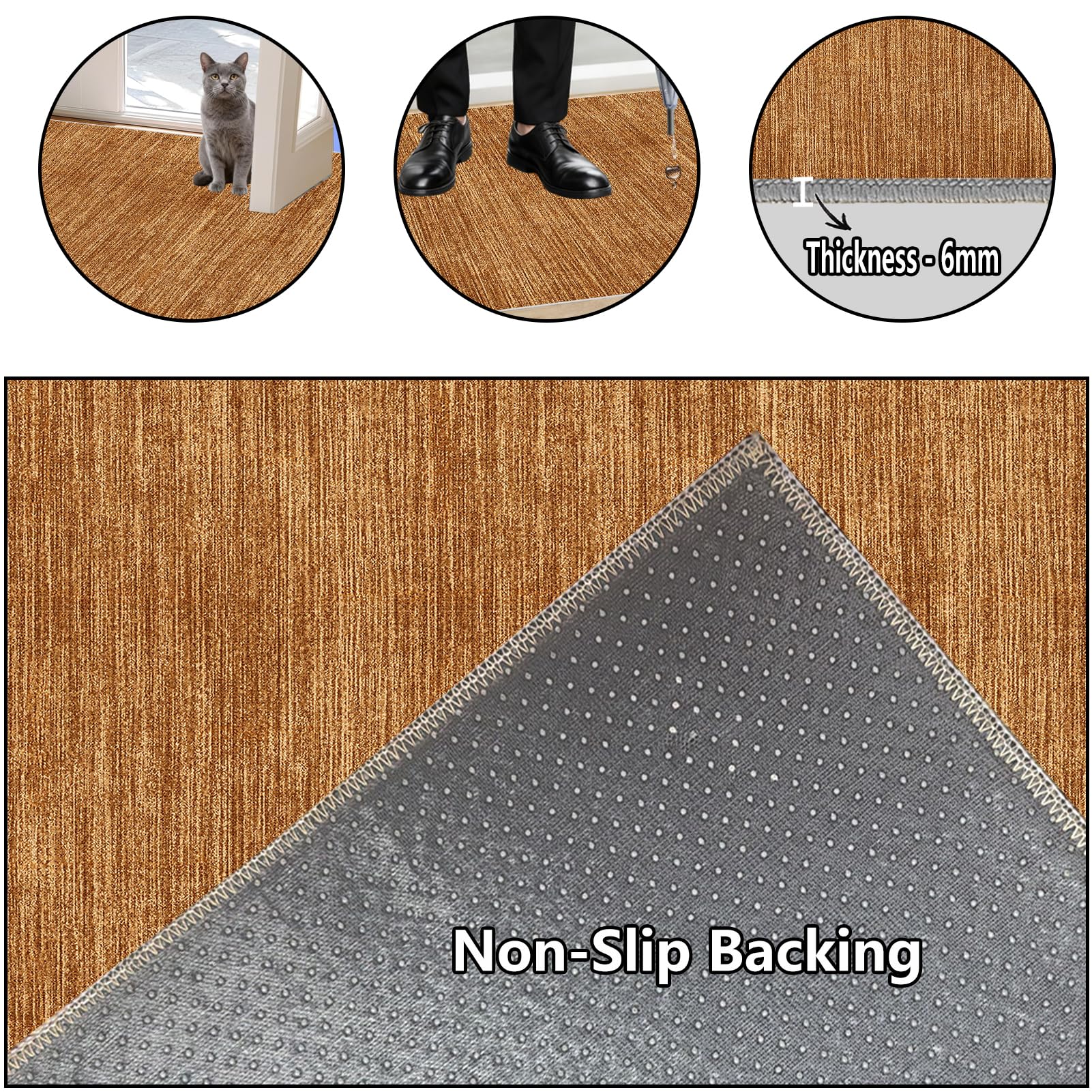 Teppich Läufer Flur Lang 50 x 300 cm Waschbar Teppichläufer Flur Läufer Teppich rutschfest Küchenteppich Flurläufer Teppich Läufer für Küche Eingang Korridor Wohnzimmer Schlafzimmer