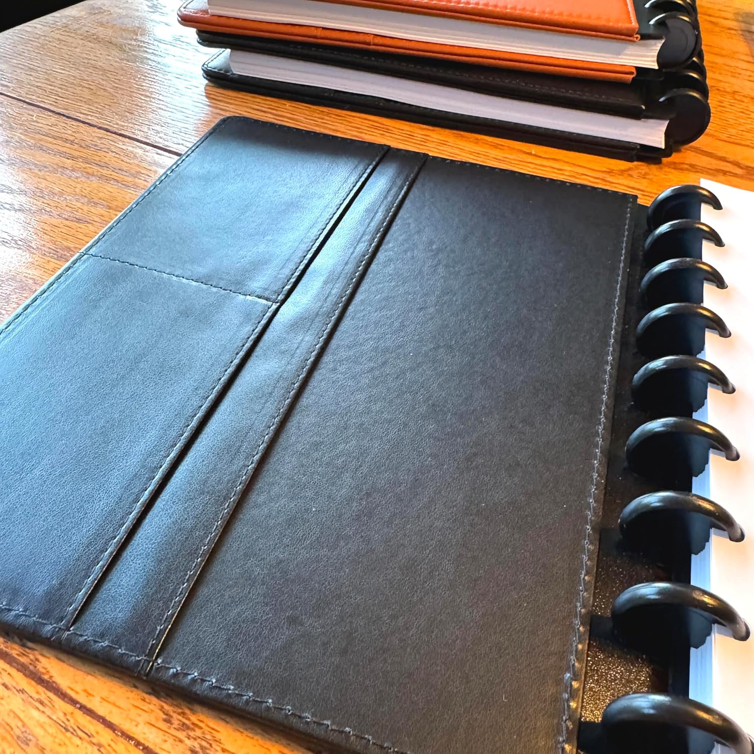 Vegan PU Leather Cover for Classic Size 9-Disc Planners Comes With Free 9 Black Discs. Fits Medium Size Planners, Accessories for NOTIQ Midi 9-Disc (L2), Inkwell Press planners (CoverPUBlack)
