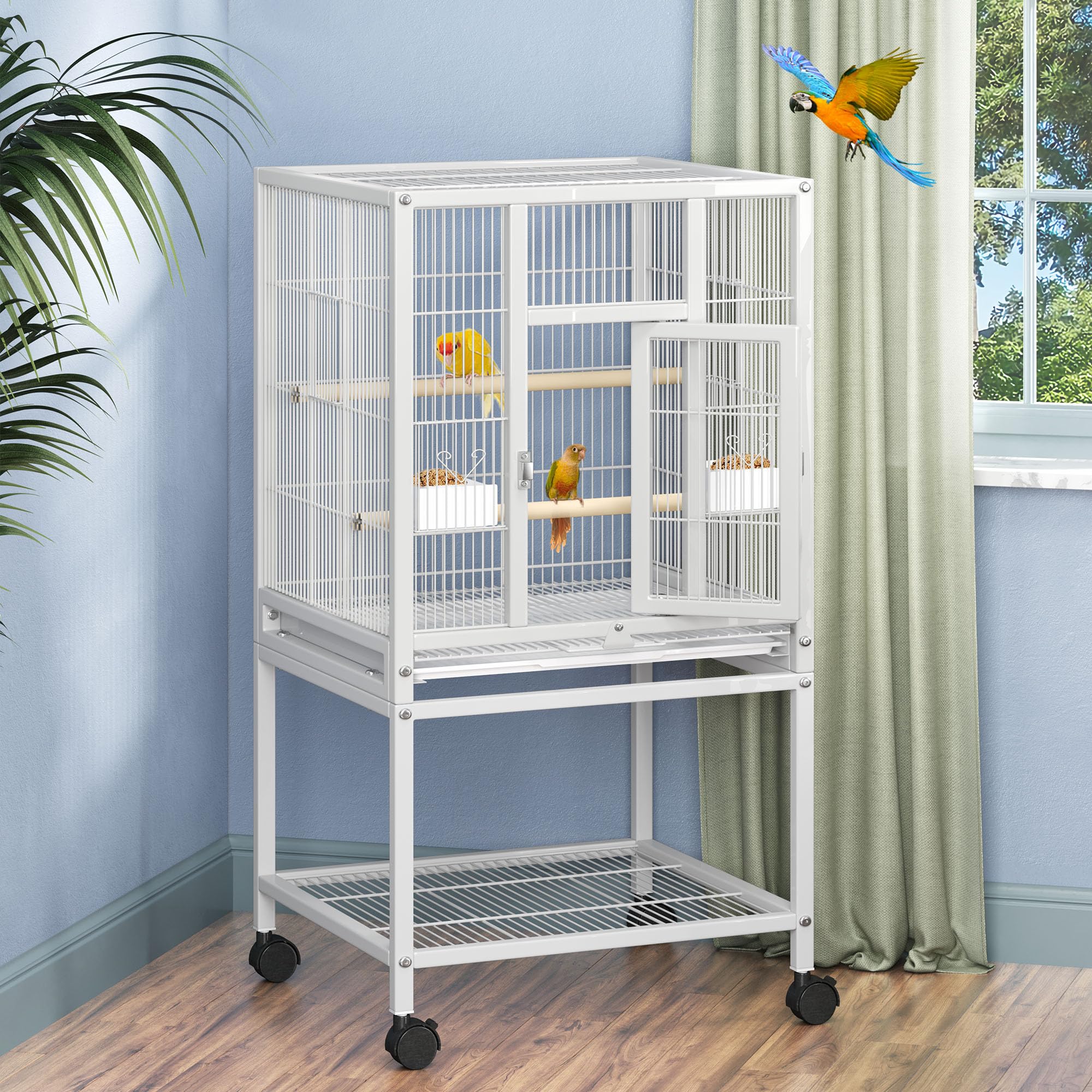 DWVO 41" Metal Bird Cage - Spacious & Secure -8