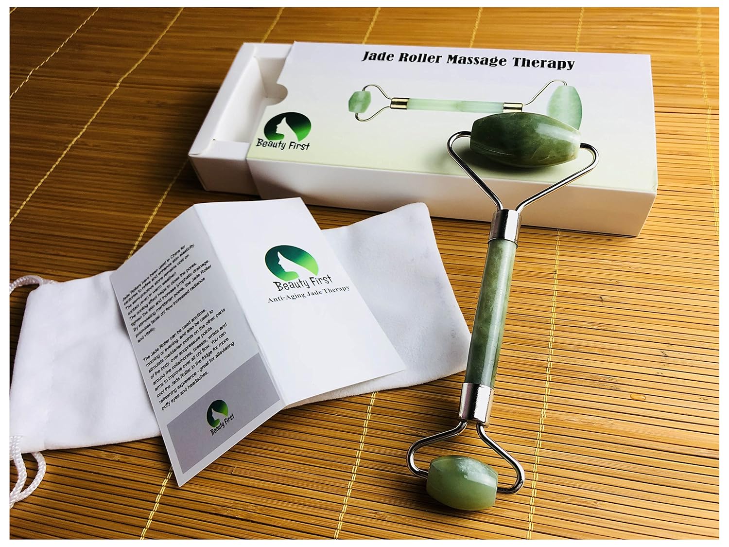 Jade Roller Therapy 100 Natural Jade Facial Roller Double