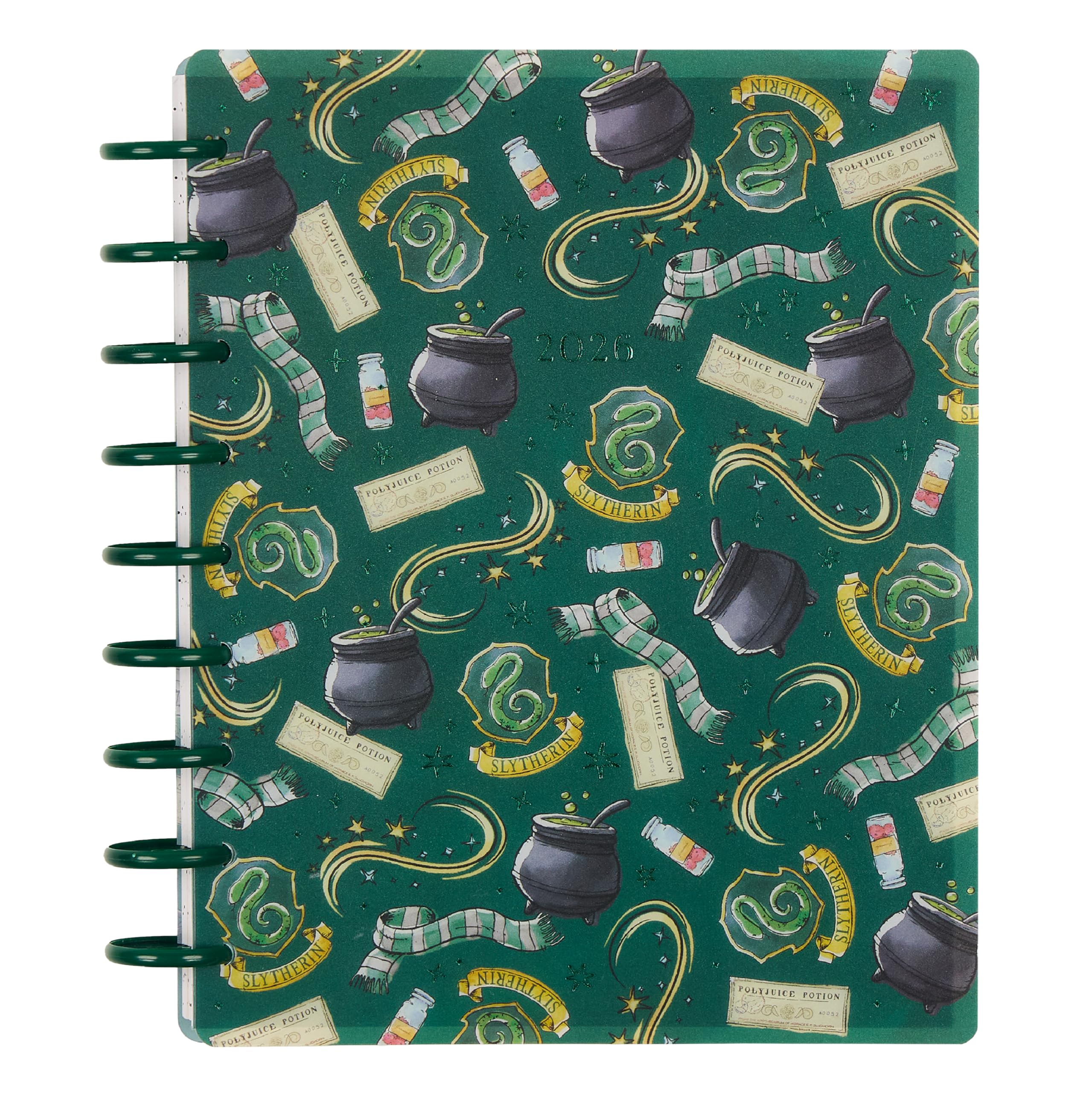 Happy Planner Harry Potter Disc-Bound 12-Month January–June 2026 Planner, Classic Size, Vertical Layout, Slytherin Magic