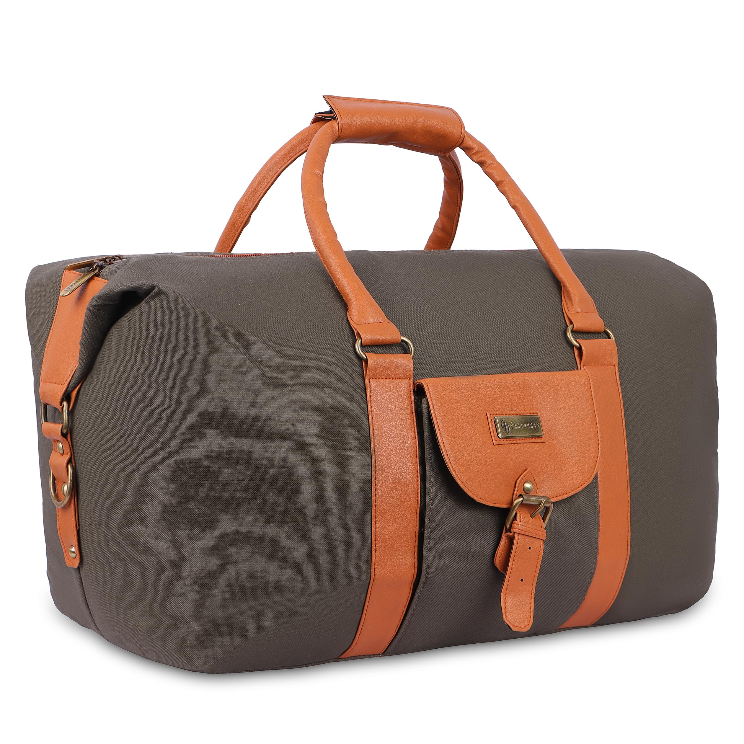 40L Canvas Travel Duffle Cabin Bag with Detachable Dust Resistant Travel Bag, Spacious Main Compartment Shoulder Strap Sustainable Duffle Bag for Women & Men (Dark Grey)-image-13