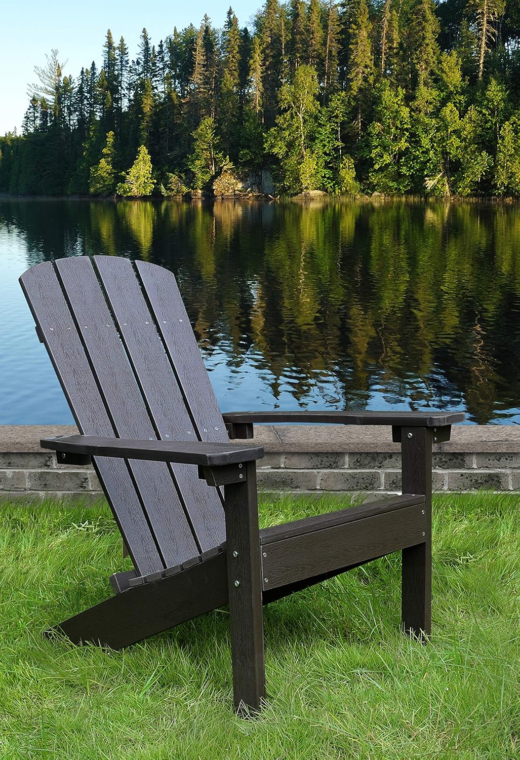 northbeam Lakeside Faux Wood Adirondack Chair, Espresso