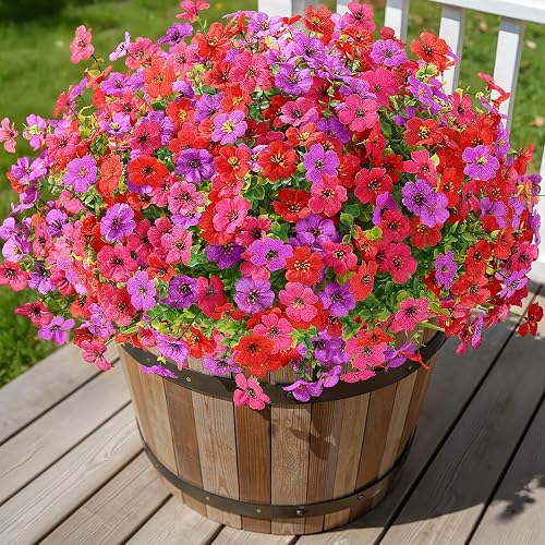 Alupssuc 48 Bundles Artificial Daisy Flowers UV Resistant for Outdoor