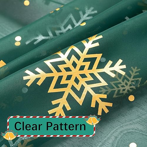 Miniatura 5 de Cortinas traslúcidas de Navidad para sala de estar, cortinas traslúcidas con estampado de copos de nieve de lujo, cortinas de ventana con bolsillo