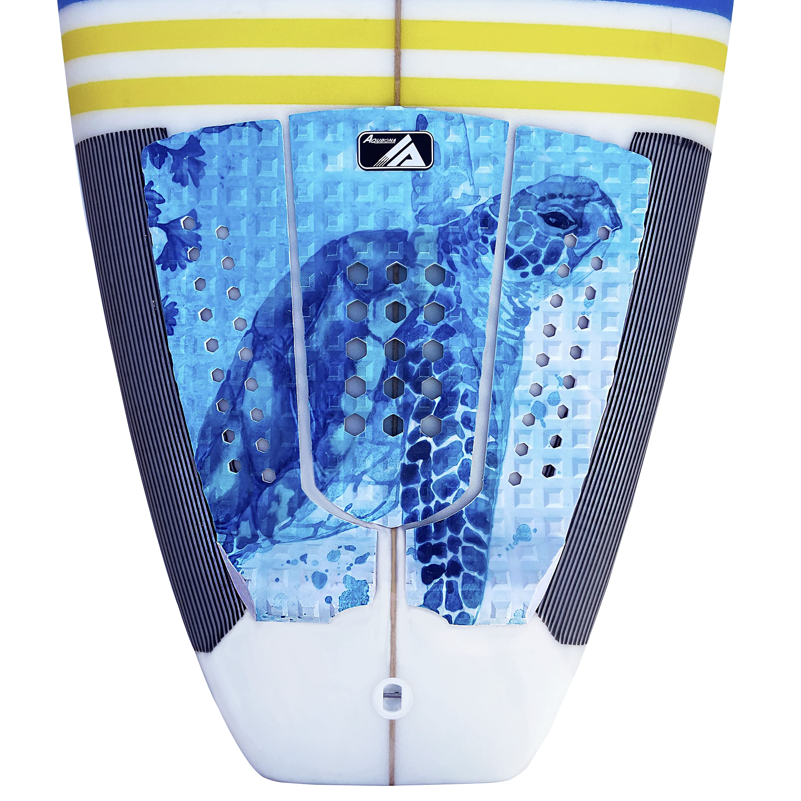 AQUBONA Almohadilla de tracción EVA de 3 Piezas para Tabla de Surf con Adhesivo 3M para Cola Profesional, se Aplica a Todas Las Tablas, Tablas de Surf, Tablas Cortas, Tablas de longboards, skimboards