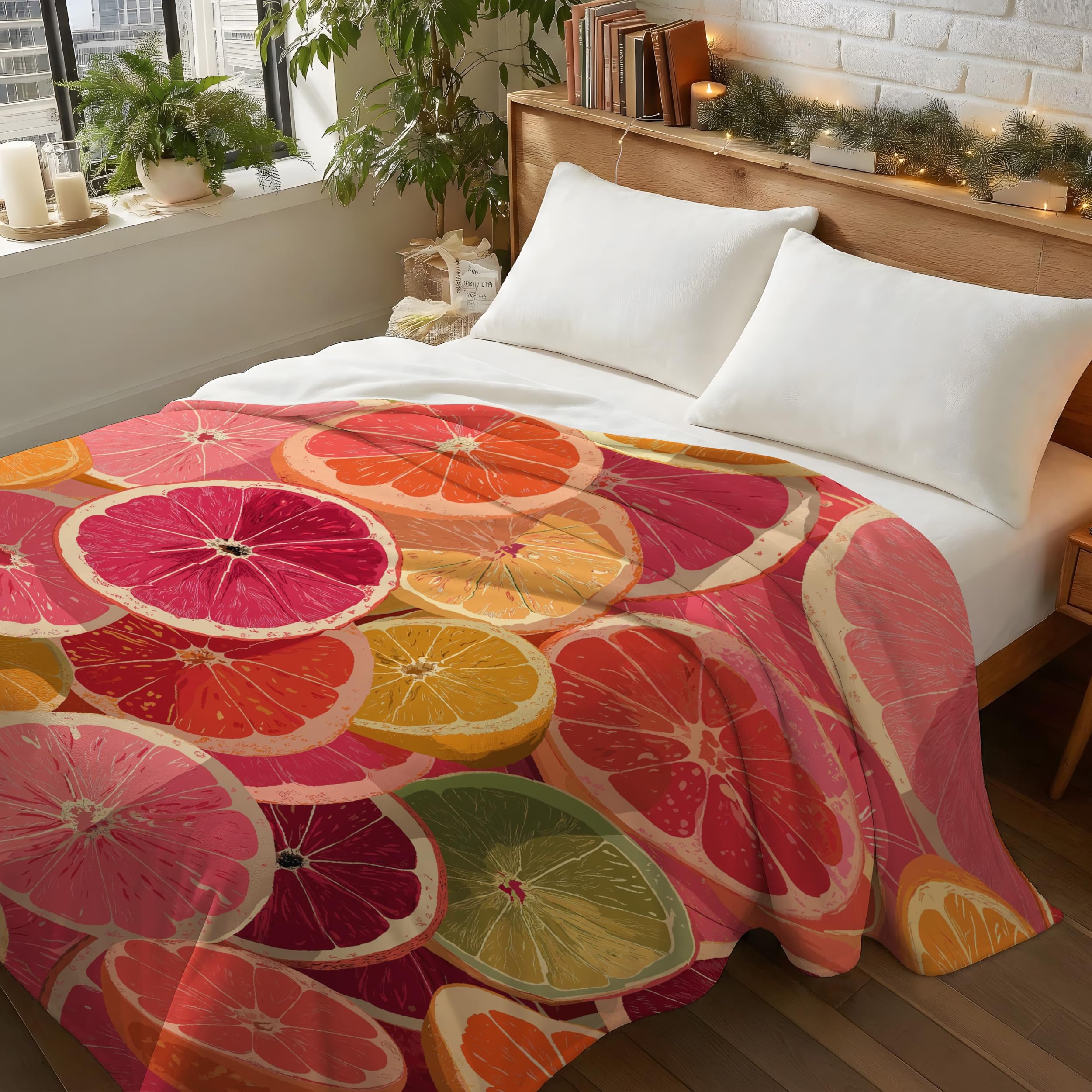 Genérico Manta de Franela Invierno para Sofá y Sillón 220 x 270 cm - Cobijas de Regalo para Mujer y Hombre - Verano Cítricos Limón Fresco Decorazione Della Casa - Rosa Manta Grande