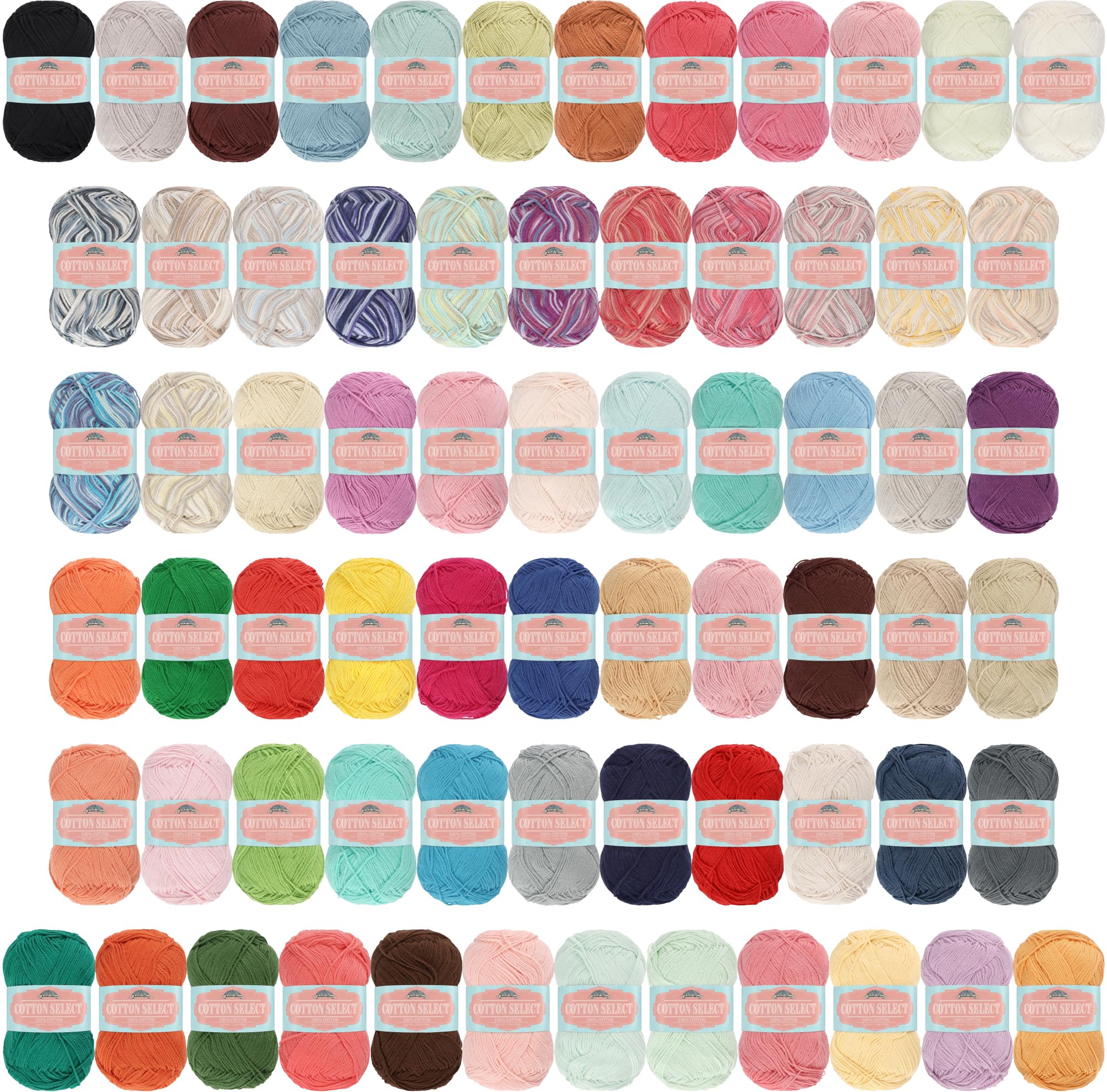 Laine Cotton Select souple lot de 8 écheveaux de fils robustes pour tricot sans nœud