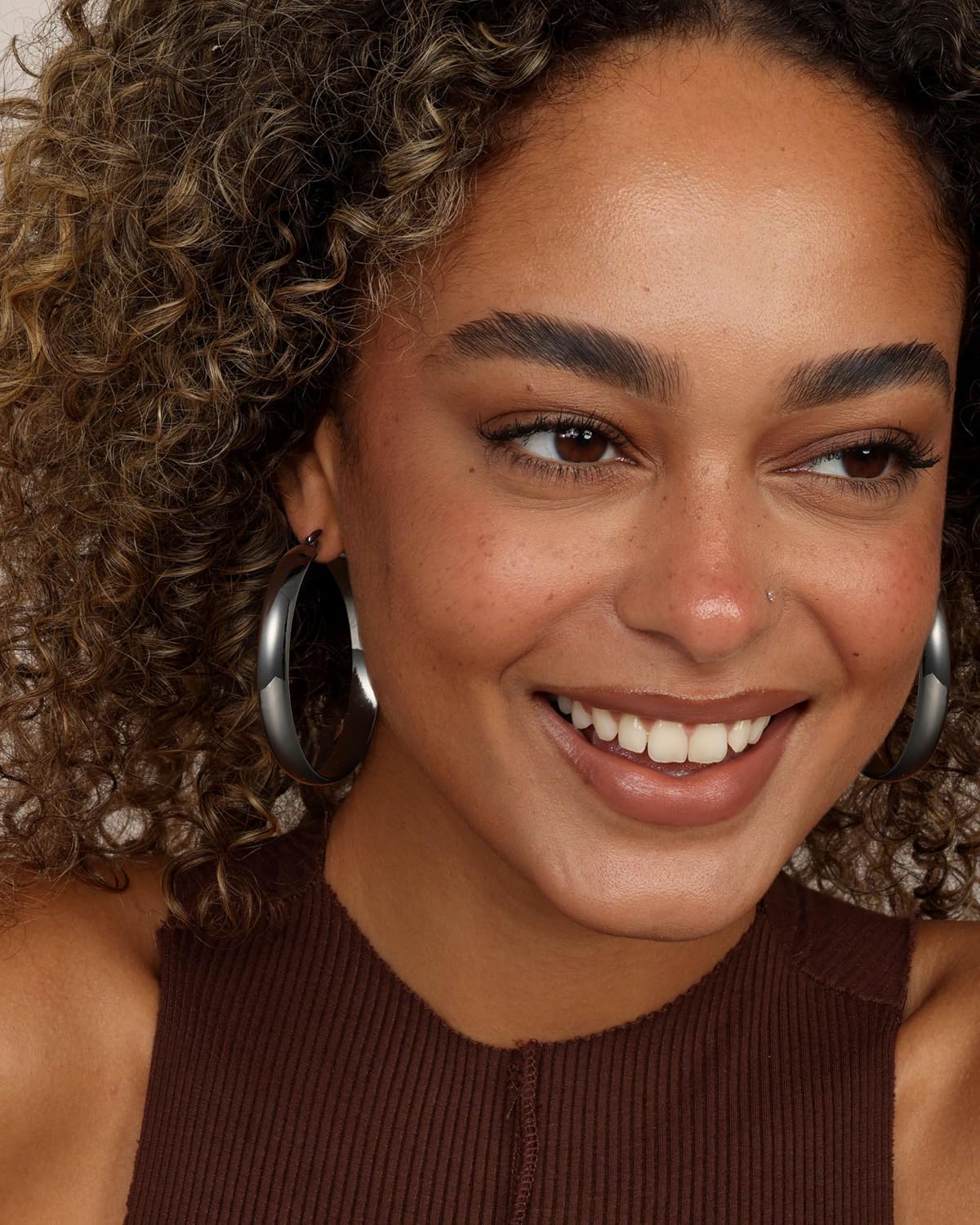 8mm Thick 925 Sterling Silver Hoops Earrings for Women 14K Real Gold Large Hoop Earrings Hypoallergenic and Lightweight Big Hoop Earrings for Women 20/30/40/50/60/70MM - Image 2