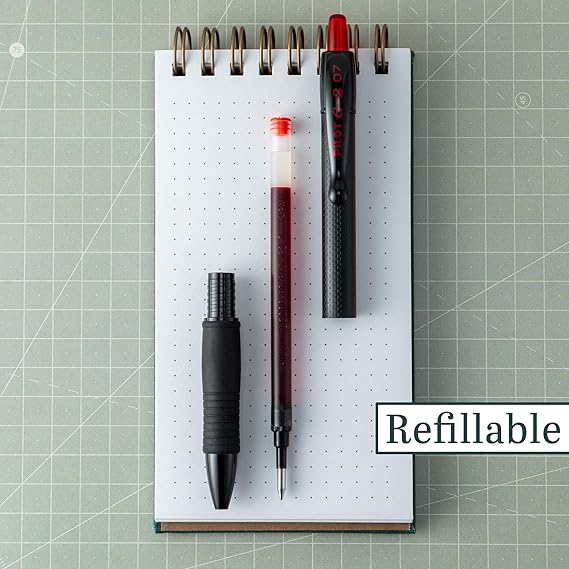 Pilot G2 Edge Red Pens, Premium Gel Roller Pens, Sensory Writing Experience, 12ct box, Fine Point 0.7 mm