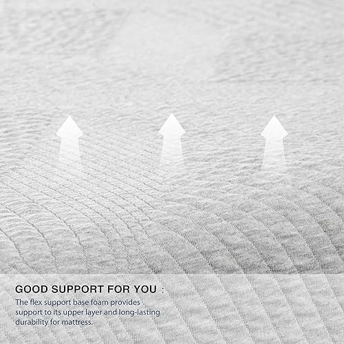 Miniatura 5 de Colchón individual de 12 pulgadas, colchón viscoelástica de té verde en una caja, certificado CertiPUR-US sin fibra de vidrio para litera, mediano,