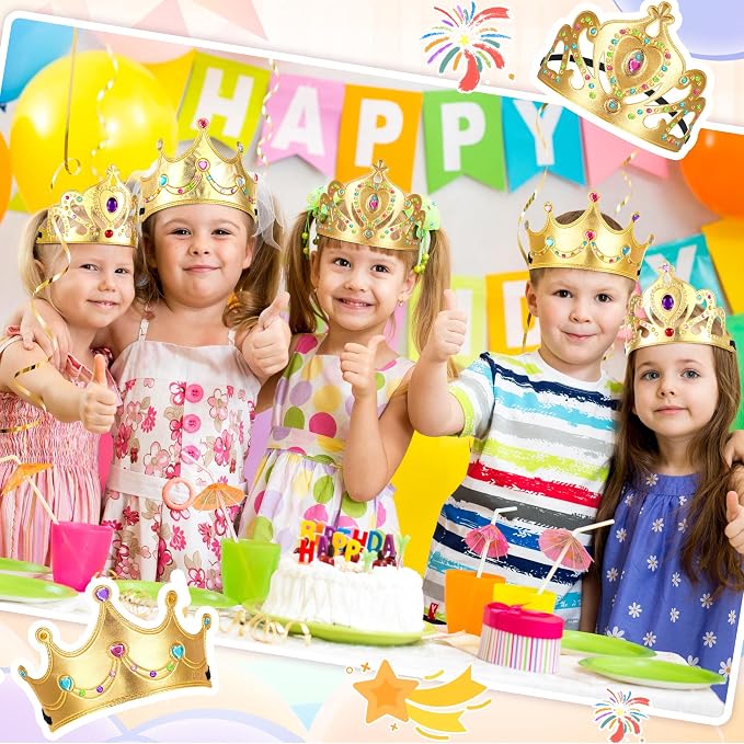 Tiara Princesa de Espuma para Niñas, DIY 66 Piezas Dorado miniatura 4