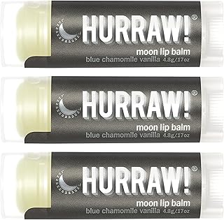 Hurraw! Bálsamo Labial Moon Tratamiento Nocturno (Manzanilla Azul y Vainilla) - Orgánico, Vegano Certificado, Cruelty Free y Sin Gluten. 100% Ingredientes Naturales. Sin Abejas, Soja ni Palma. (3)