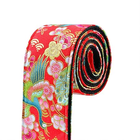 AMUMU クジャク ギターストラップ / AMUMU Peacock Guitar Strap Red for Acoustic Guitar Electric Guitar and Bass Guitar