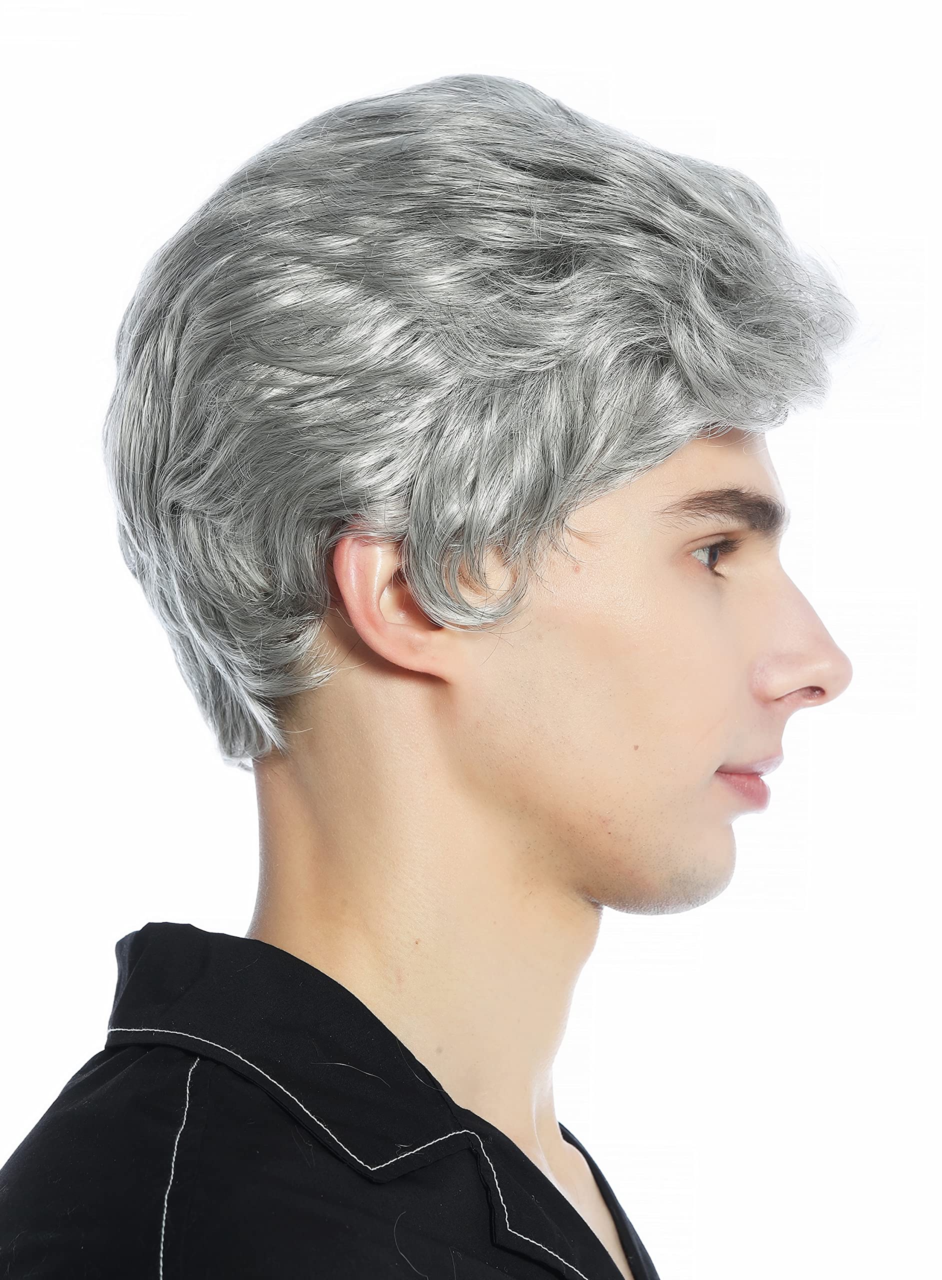 WIG ME UP - DW1333A-1 Wig Men Women unisex quiff short slightly waved dense sliver grey, silvery grey (51) - Image 4