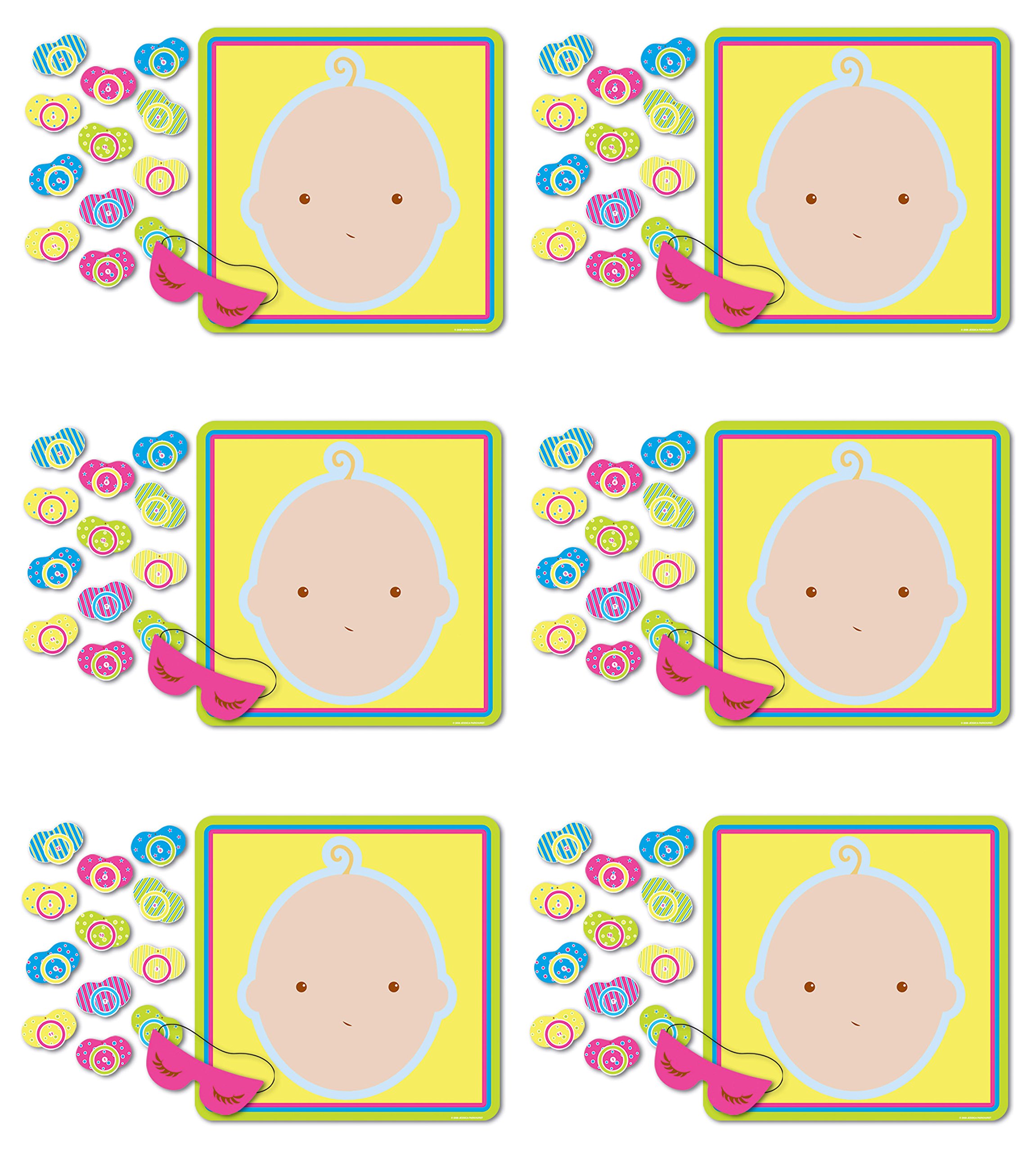 Broches tétine léopard baby shower jeu 6 pièces multicolores pour animation fête
