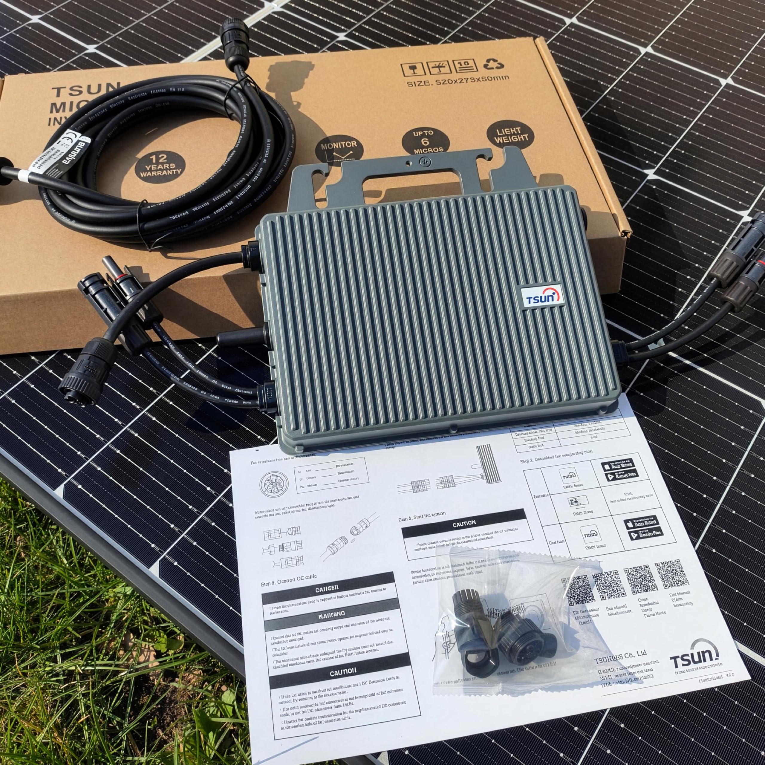 Balkonkraftwerk 800W Komplett-Set | 2x 460W Longi Modul + TSUN TSOL-MS800