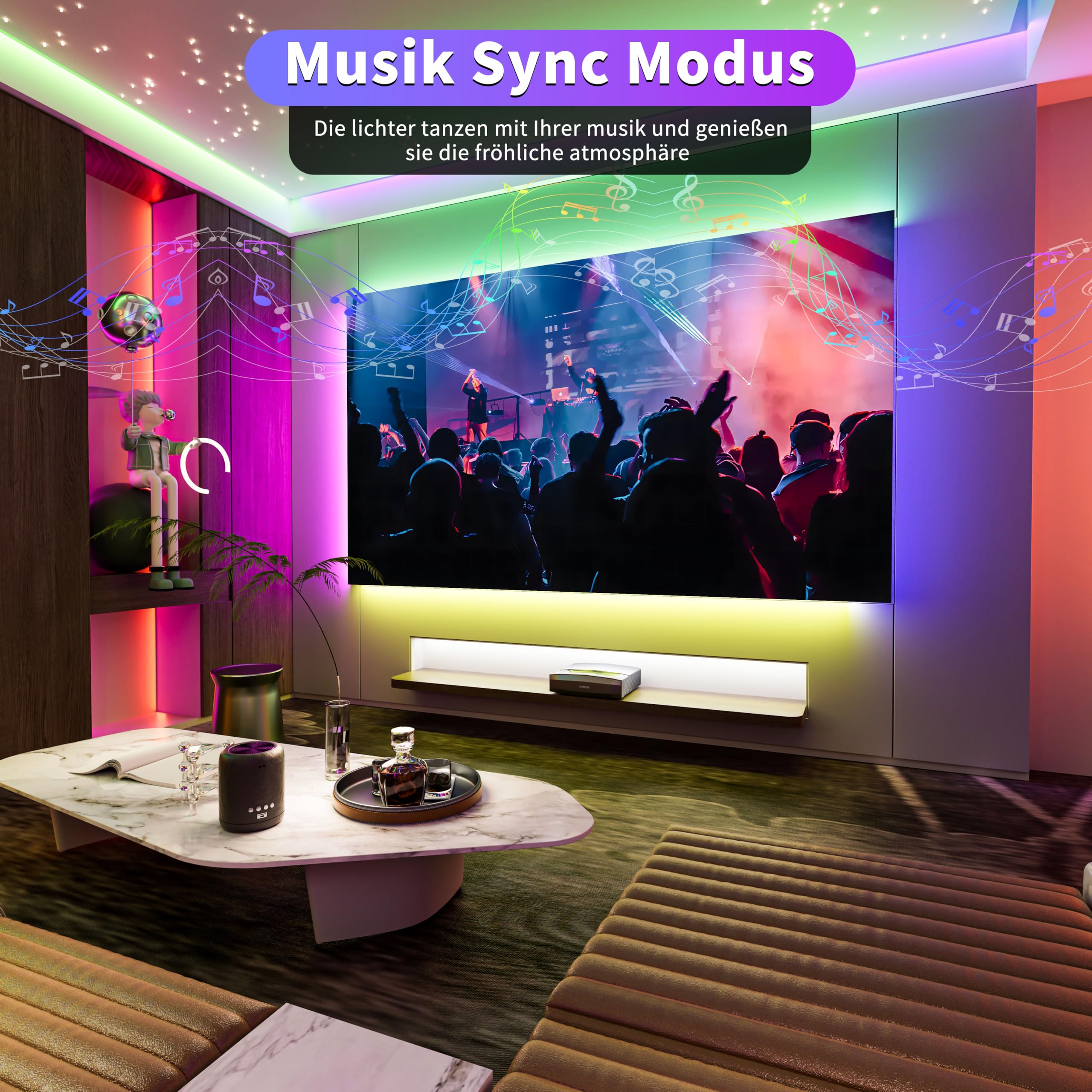 OULARA RGB COB LED Streifen 10M,24V Dimmbar LED Strip RGB Farbe Wechsel,Flexibles RGB LED Band Funktioniert mit Alexa/Google Assistant/Tuya für Küche,Schlafzimmer,Party DIY Dekoration