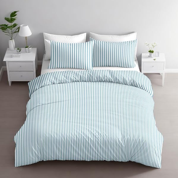 Ruggeri - Duvet Cover Set - 100% High Quality Cotton Soft and Breathable | 2 Pillowcases + 1 Duvet Cover | Everyday Collection (Tweed, Double) - 3
