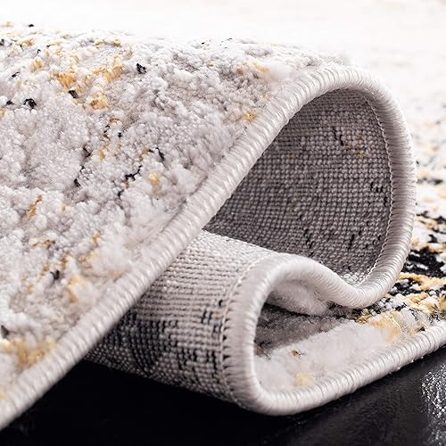 Miniatura 6 de SAFAVIEH Amalfi Collection AMF572A - Alfombra de área de 8 x 10 pies, color crema y dorado, diseño abstracto envejecido, no desprende pelusa y es de