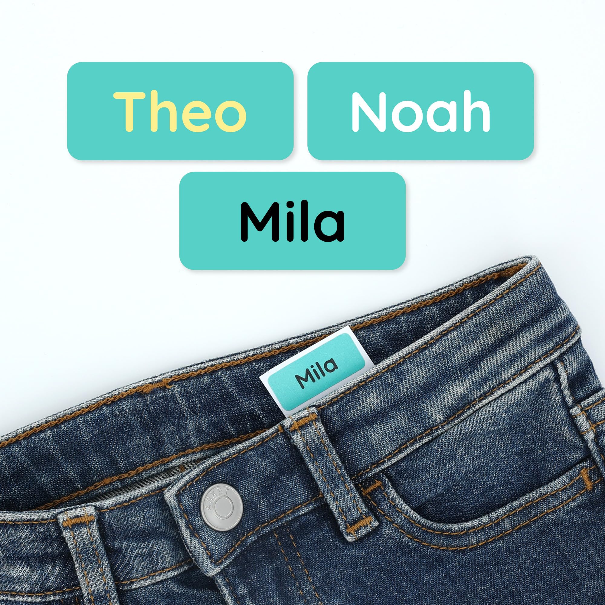 TeddyLabels - Clothing Labels for Nursing Home (180) – Self-Adhesive Name Tags for Clothes and Personal Items. Personalized Labels for Daycare,