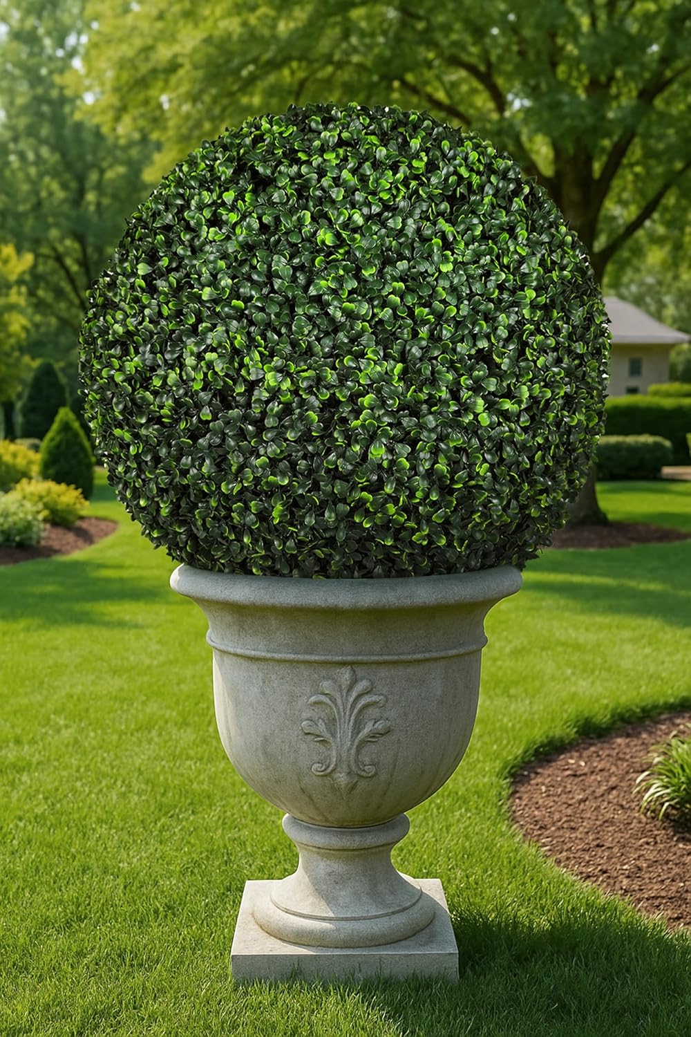 Lulu Decor UV Resistant Topiary Balls Artificial Outdoor Indoor Set of 2-20 Inch Faux Boxwood Spheres for Garden, Balcony, Wedding Decor Round Fake Plants for Patio, Porch, Yard Decoration