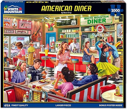 Miniatura 2 de White Mountain Puzzles American Diner, rompecabezas de 1000 piezas