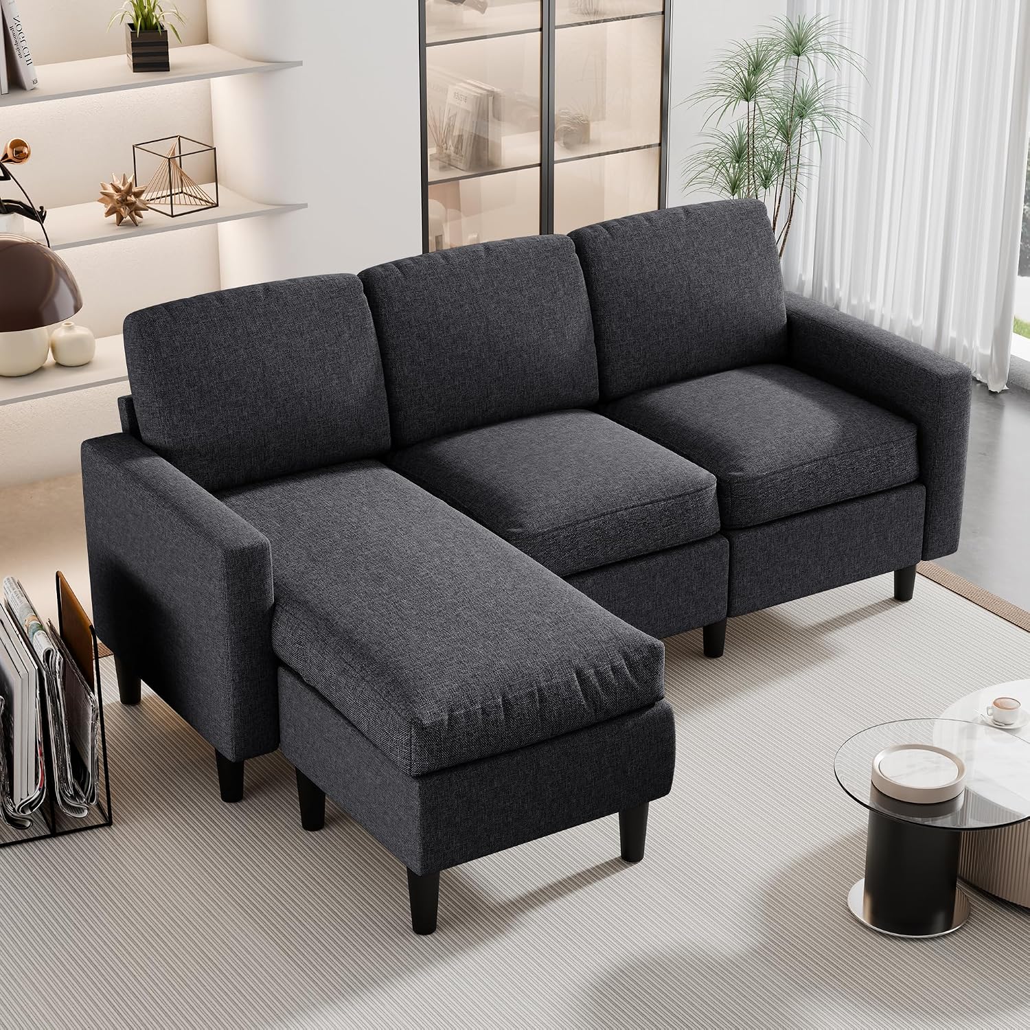 Amazon.com: JAMFLY Small Sectional Couch Sofa Set for Living Room, L