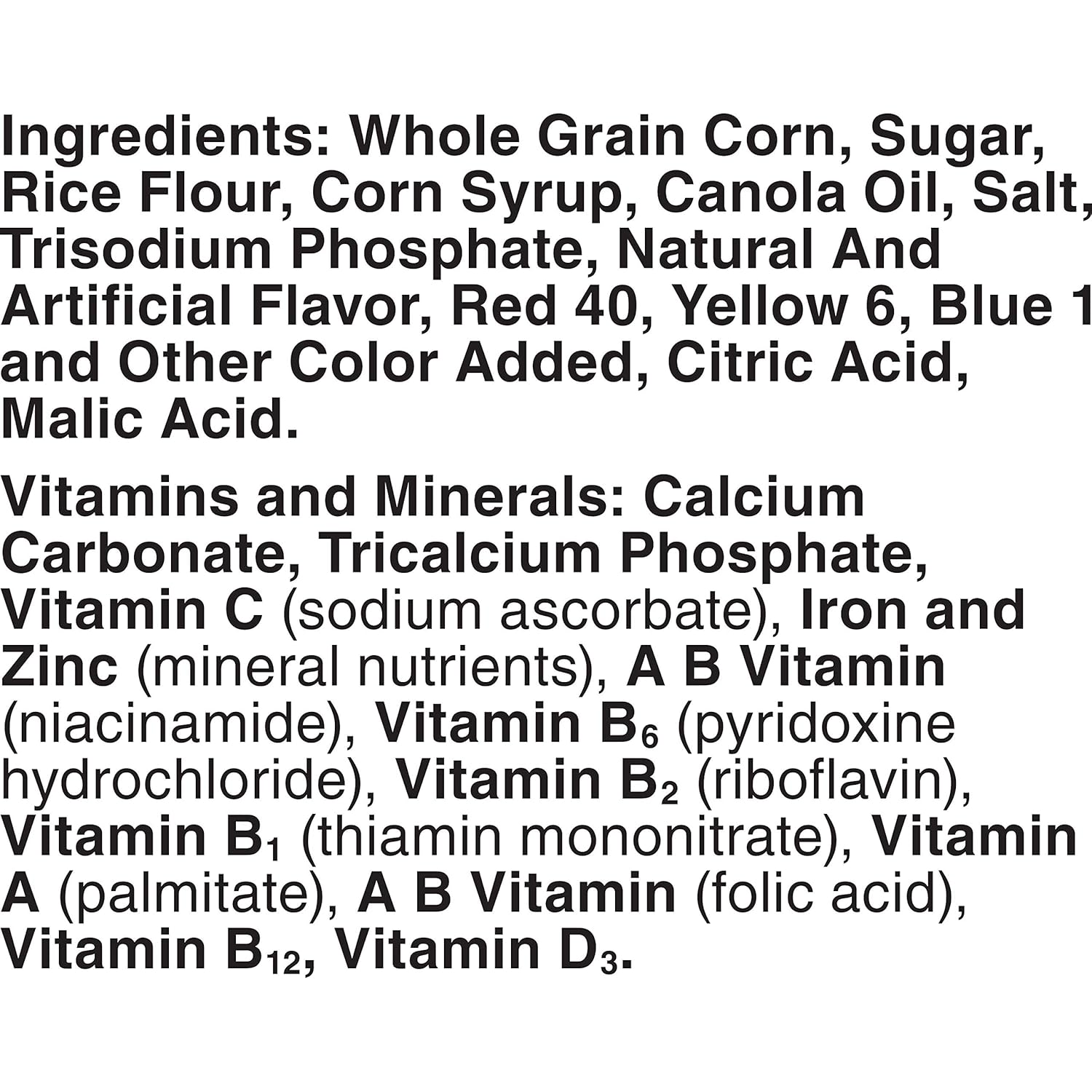 Trix Cereal Ingredients List