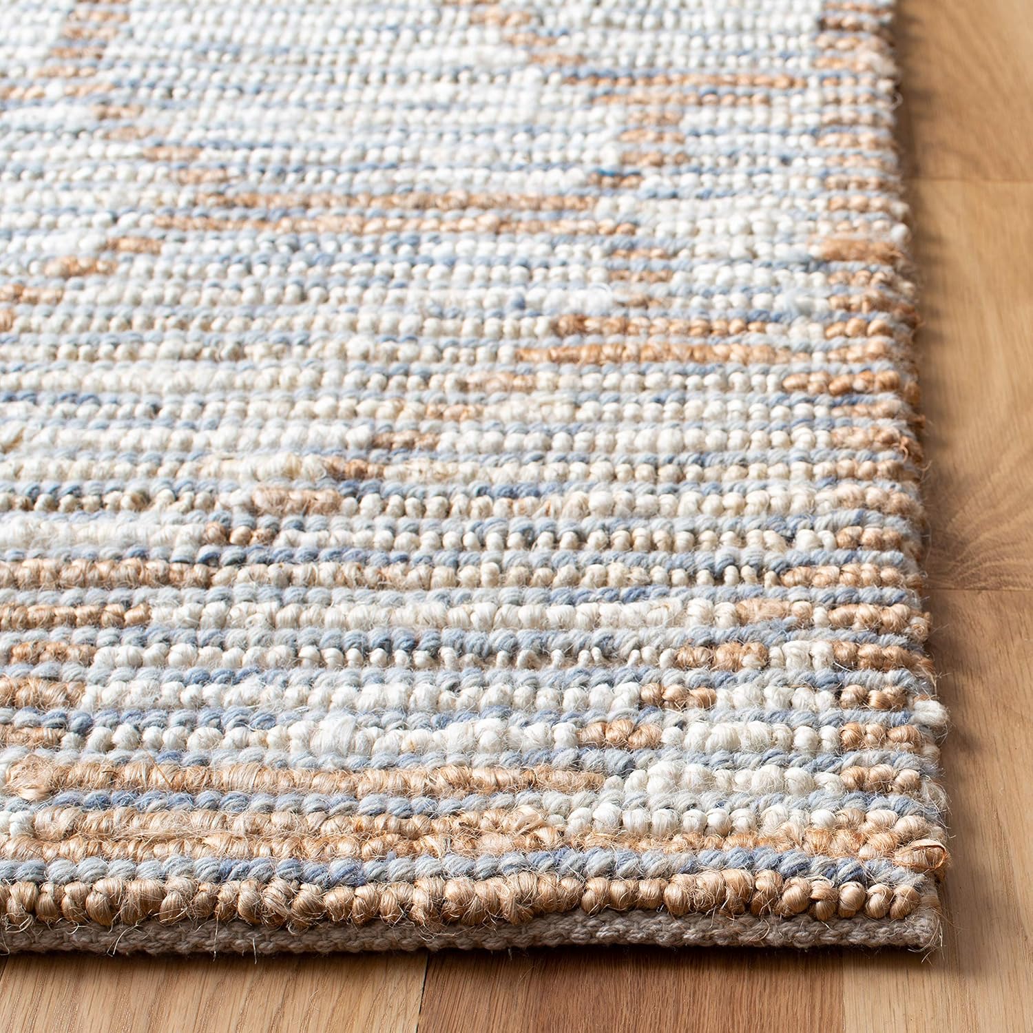 SAFAVIEH Natural Fiber Collection Area Rug - 5' x 8', Sage, Handmade Woven Wool & Jute, Ideal for High Traffic Areas in Living Room, Bedroom (NF218B)