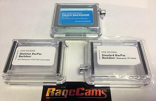 Paquete de 3 piezas de la puerta trasera BacPac de BacPac de OEM impermeable, táctil y esqueleto para carcasa de buceo Gopro Hero3 Hero4