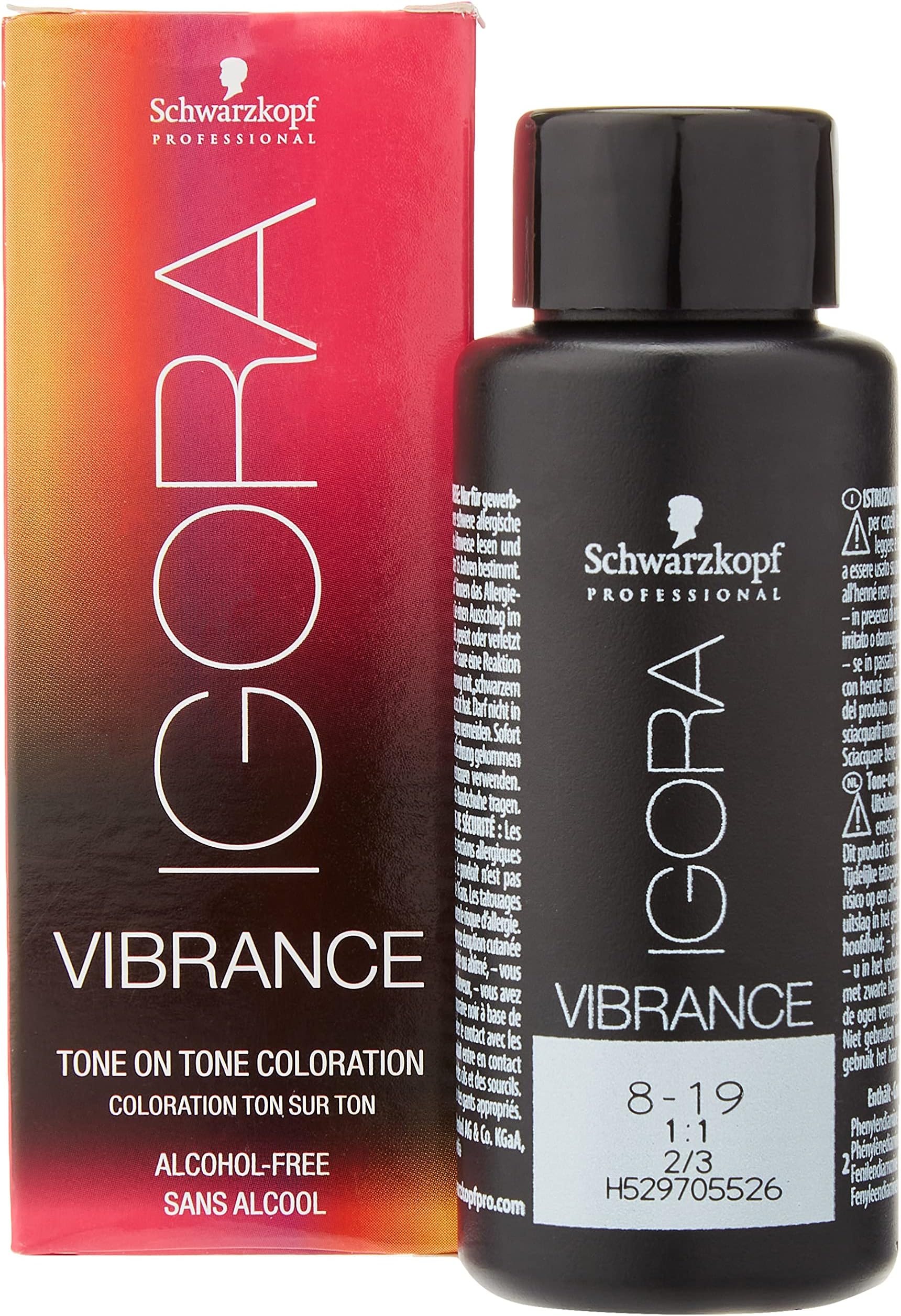 Professional Igora Vibrance Tone on Tone Hair Colour, No. 8-19 Light Blonde Cendré Violet, 60 ml 7702045562033