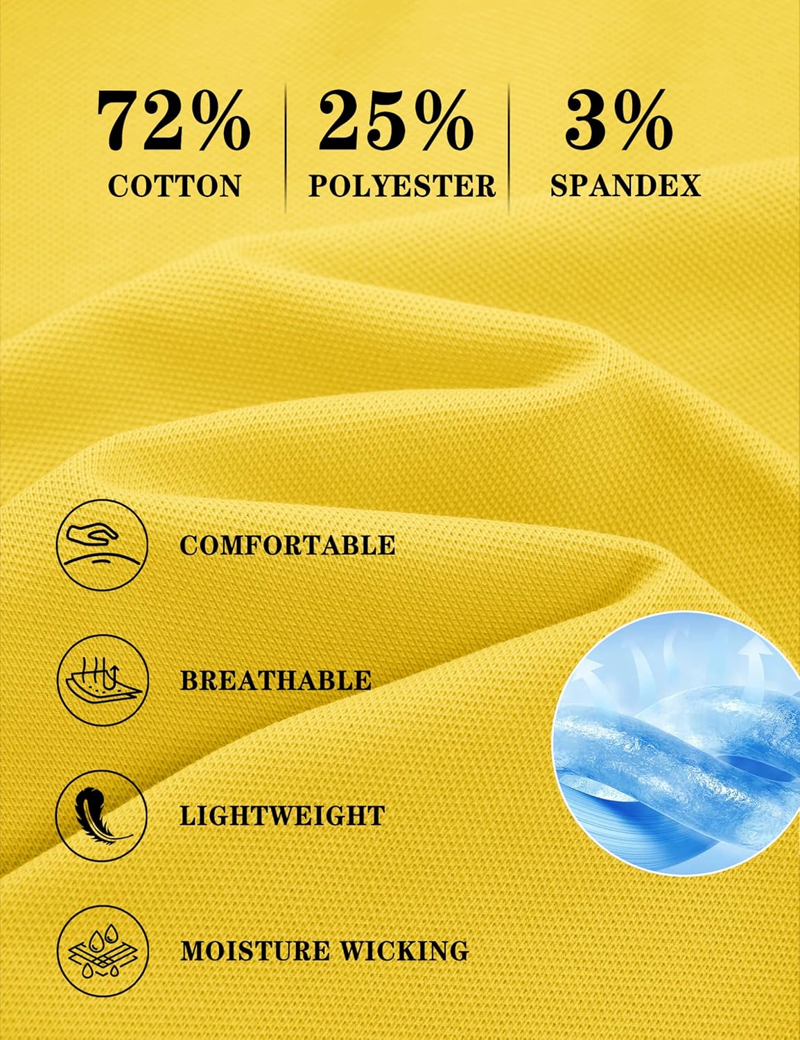 MAGNIVIT Men's Polo Shirt Short Sleeve 3 Button Cotton Pique Casual T-Shirts Moisture Wicking Performance Work Golf Tee - Image 6