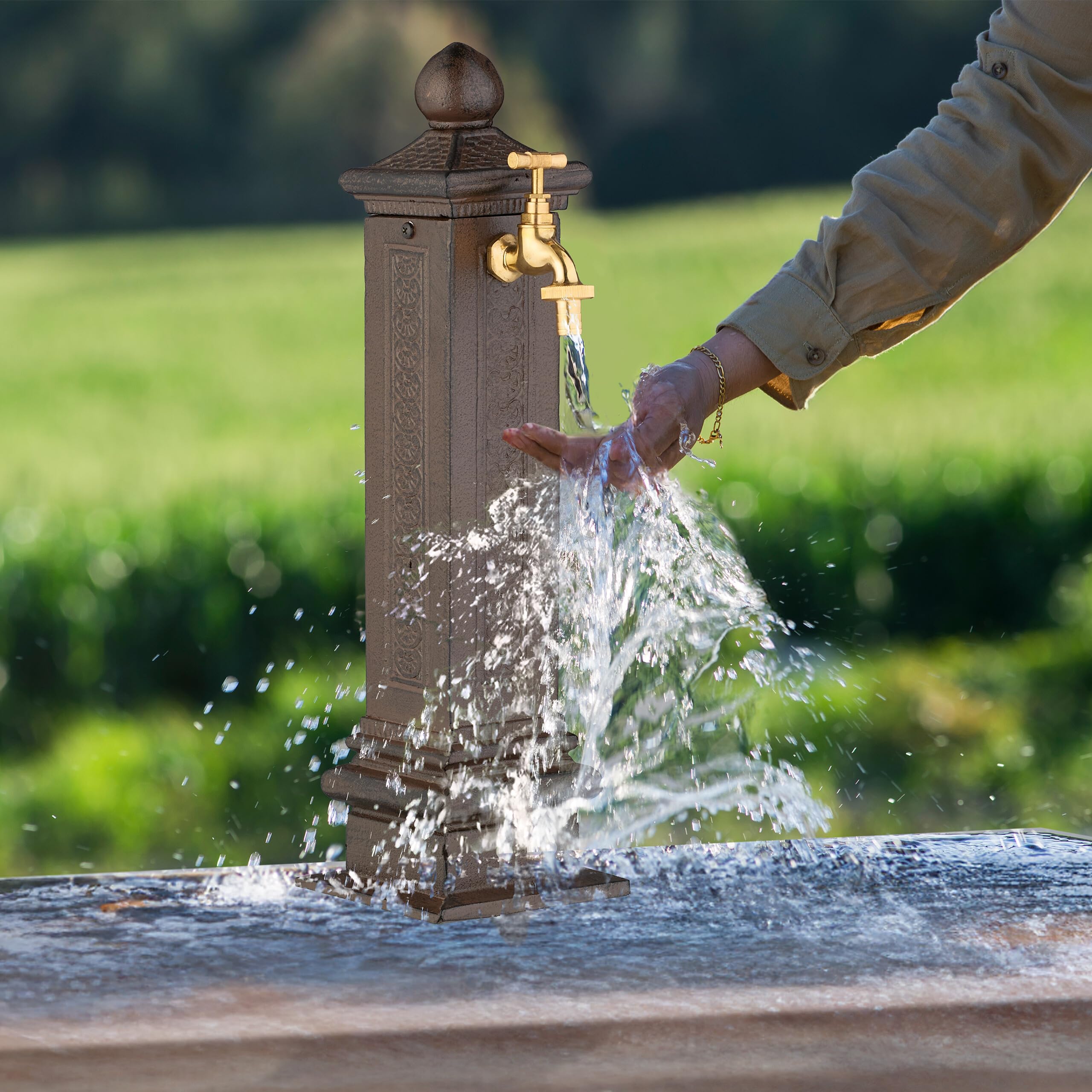 Fuente Jardin Exterior Jardu00edn Vertical Relaxdays Fuente De Pie