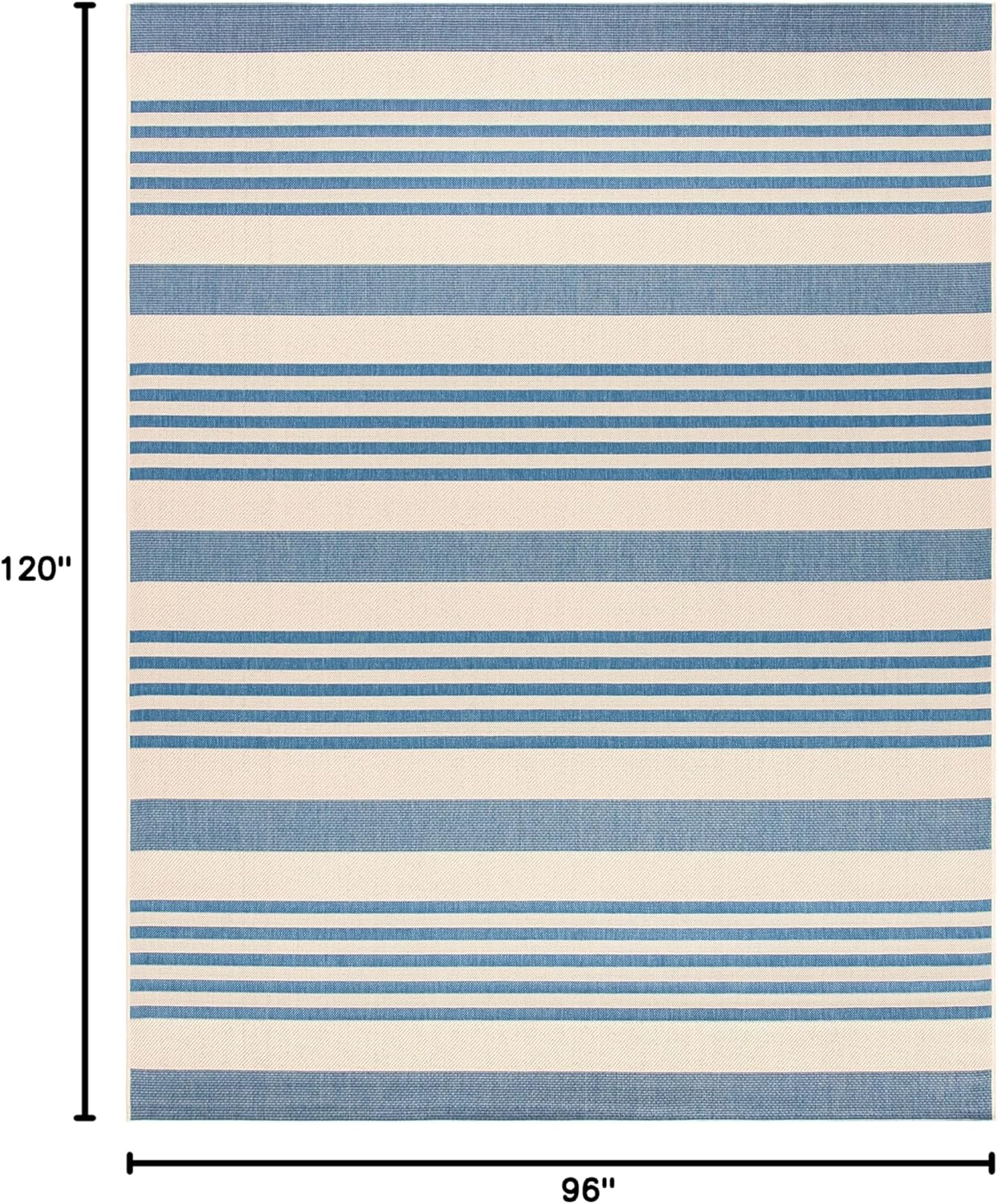 SAFAVIEH Beach House Collection Area Rug - 4' Square, Beige & Red, Stripe Design, Non-Shedding & Easy Care, Indoor/Outdoor & Washable-Ideal for Patio, Backyard, Mudroom (BHS222Q)