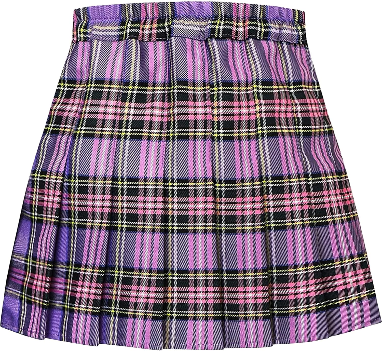 Cromoncent Girls Womens Pleated Mini Skirt Short High Waist School Uniform, 2Years - 4XL