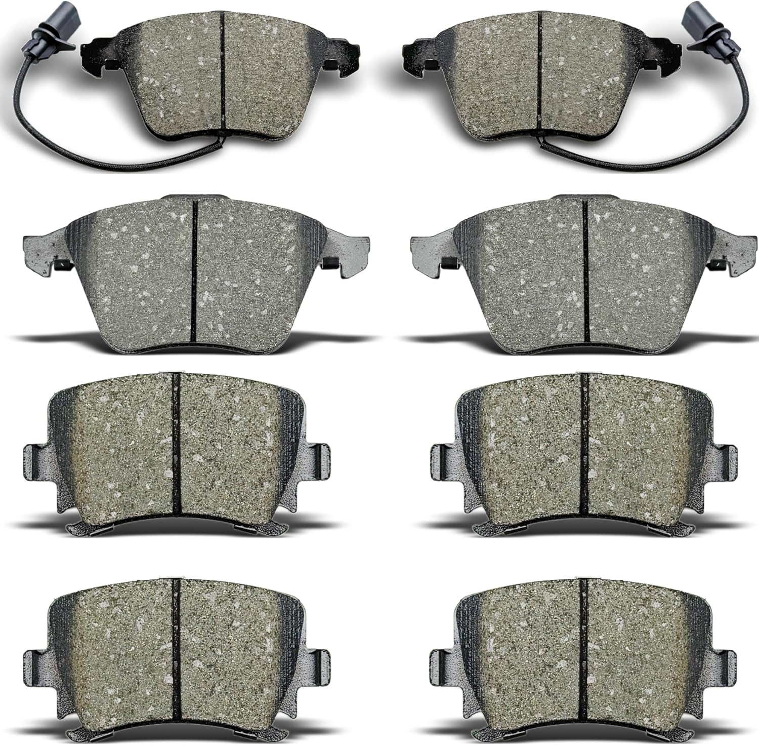 ALADICHE Front Rear Brake Pads Compatible with 2005-2009 Audi A4,for 2005-2009 Audi A4 Quattro,for 2006-2011 Audi A6,for 2005-2009 Audi A6 Quattro (D1108 D1111)