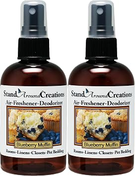 Set of 2 - Concentrated Spray For Room/Linen/Room Deodorizer/Air Freshener - 4 fl oz - Scent - Blueberry Muffins The aroma of freshly baked blueberry muffins.